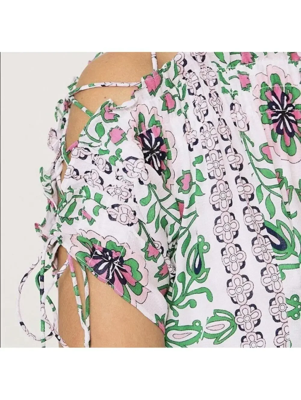 $650 EUC Tory Burch Maxi Dress Silk Runway Garden Party Asilomar Floral Size 8